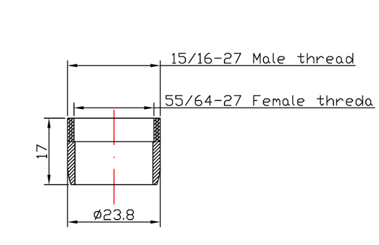 Dual thread faucet aerator outer shell(housing)  drawing